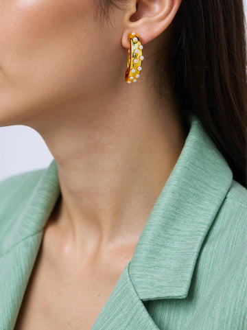 Golden Elegance Pearl Earrings
