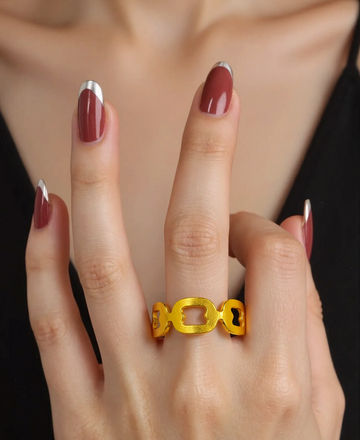 Radiant 18K Gold-Plated Chain-Link Ring