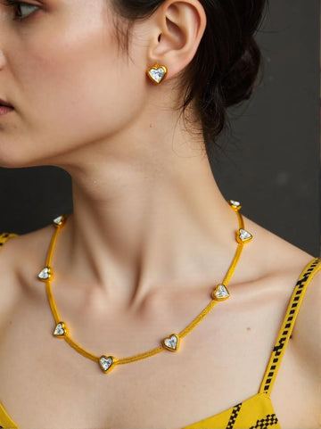 Golden Heart Harmony Set Necklace