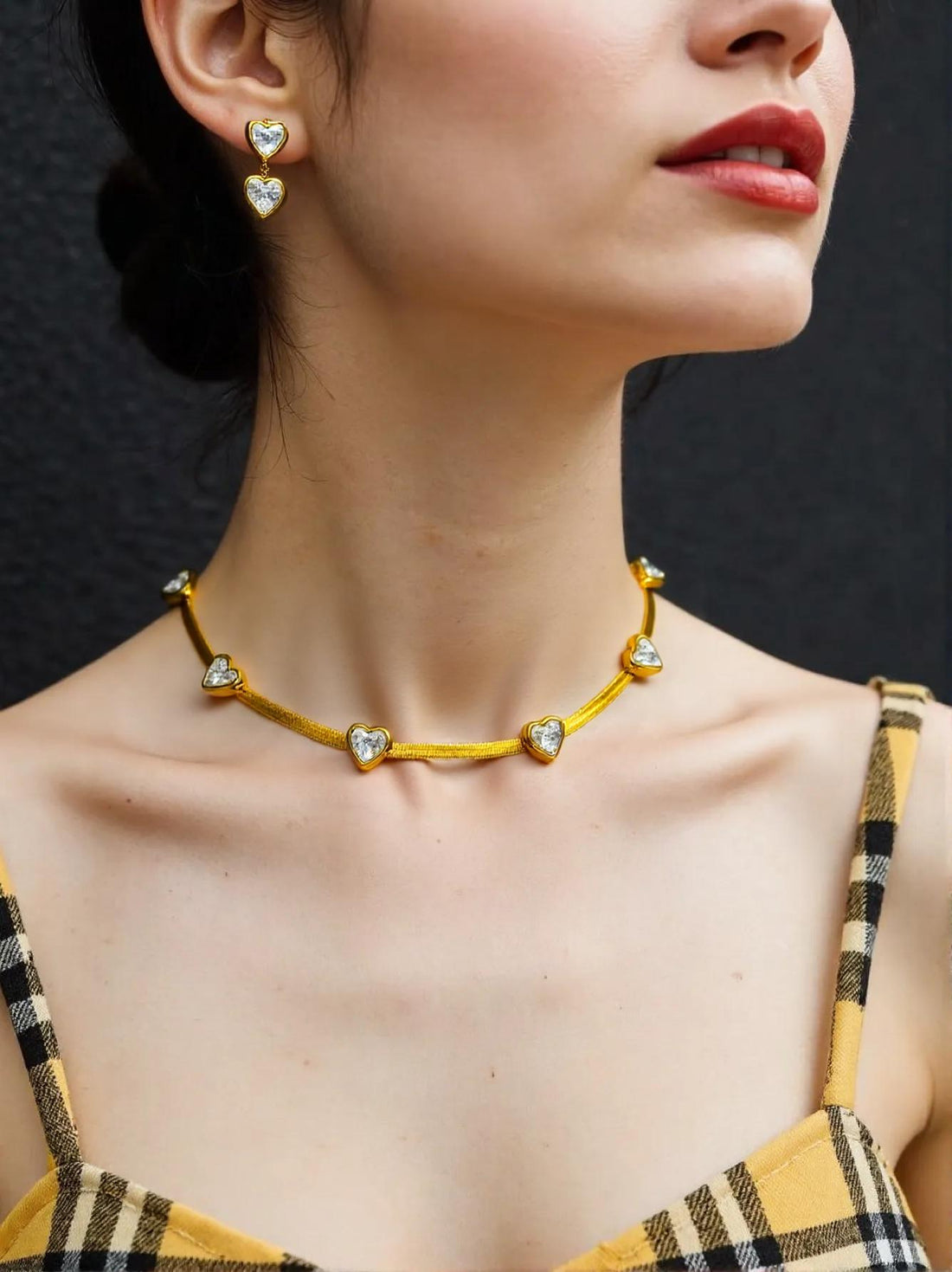 Golden Heart Harmony Set Necklace