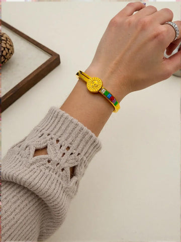 18K Gold plated Sunshine Radiance Bracelet With Gemstones