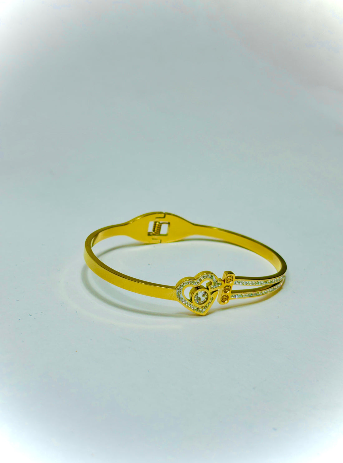 Golden Crystal Heart Bracelet