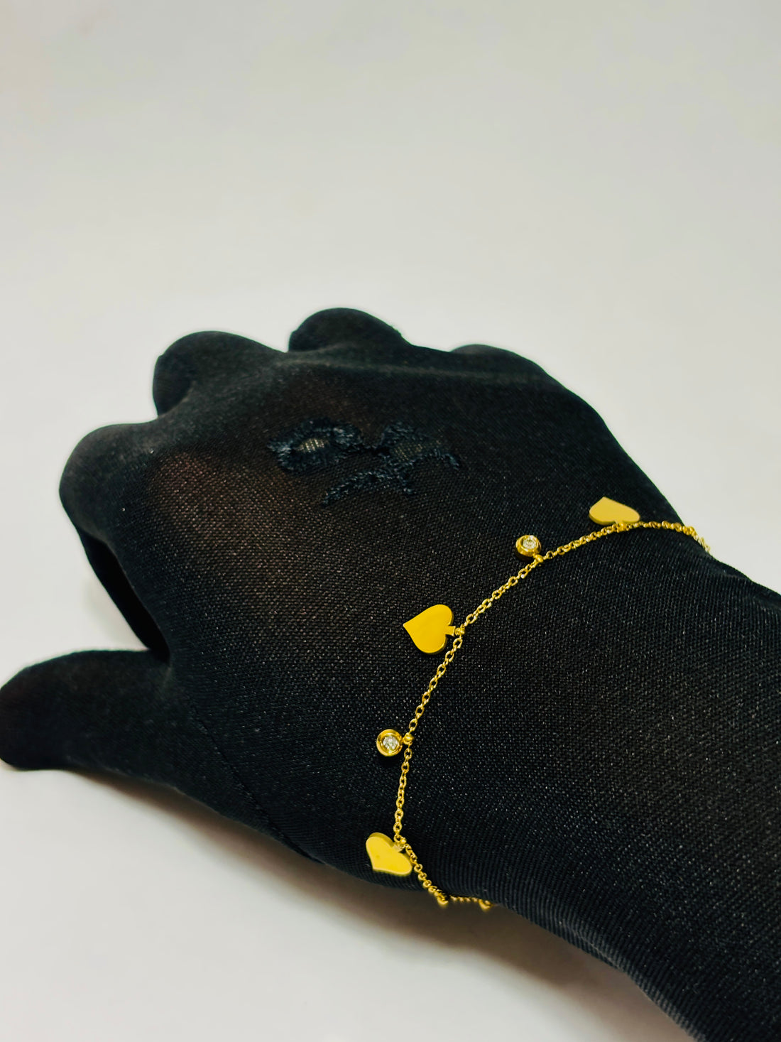 Golden Radiance Heart Charm Bracelet