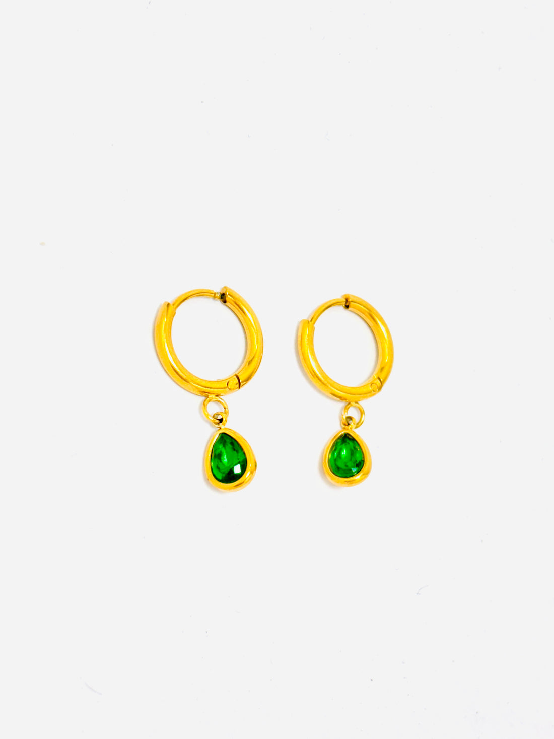 Golden Emerald Drop Earrings