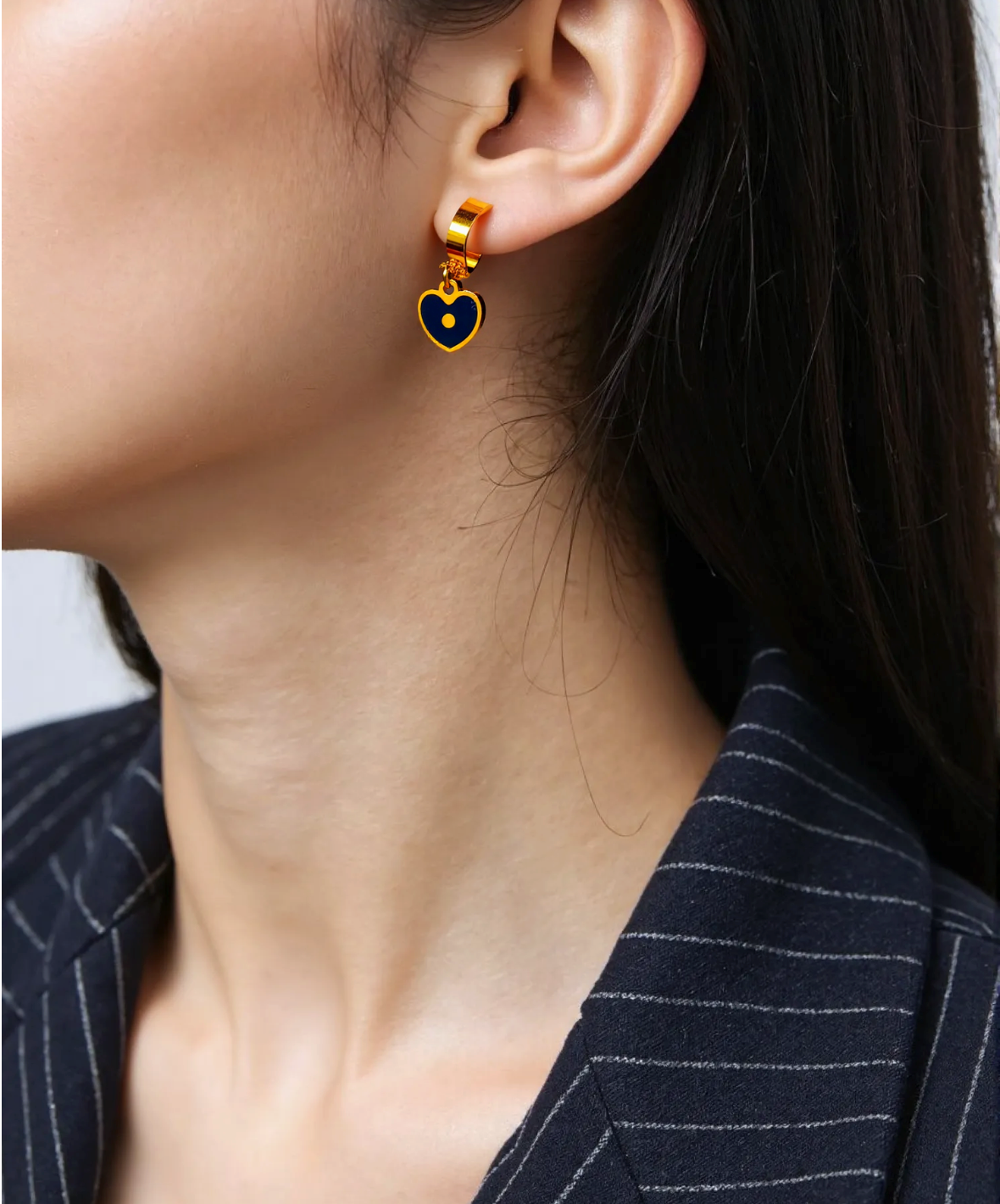Golden Heart Charm Earrings