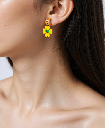 Golden Clover Elegance Earrings